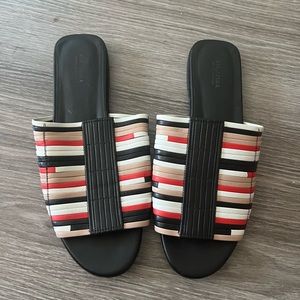 Via Spiga Woven Leather Harlotte Slide Sandals